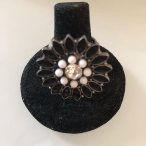 3 for $20🛍Ring black with white stones adjustable